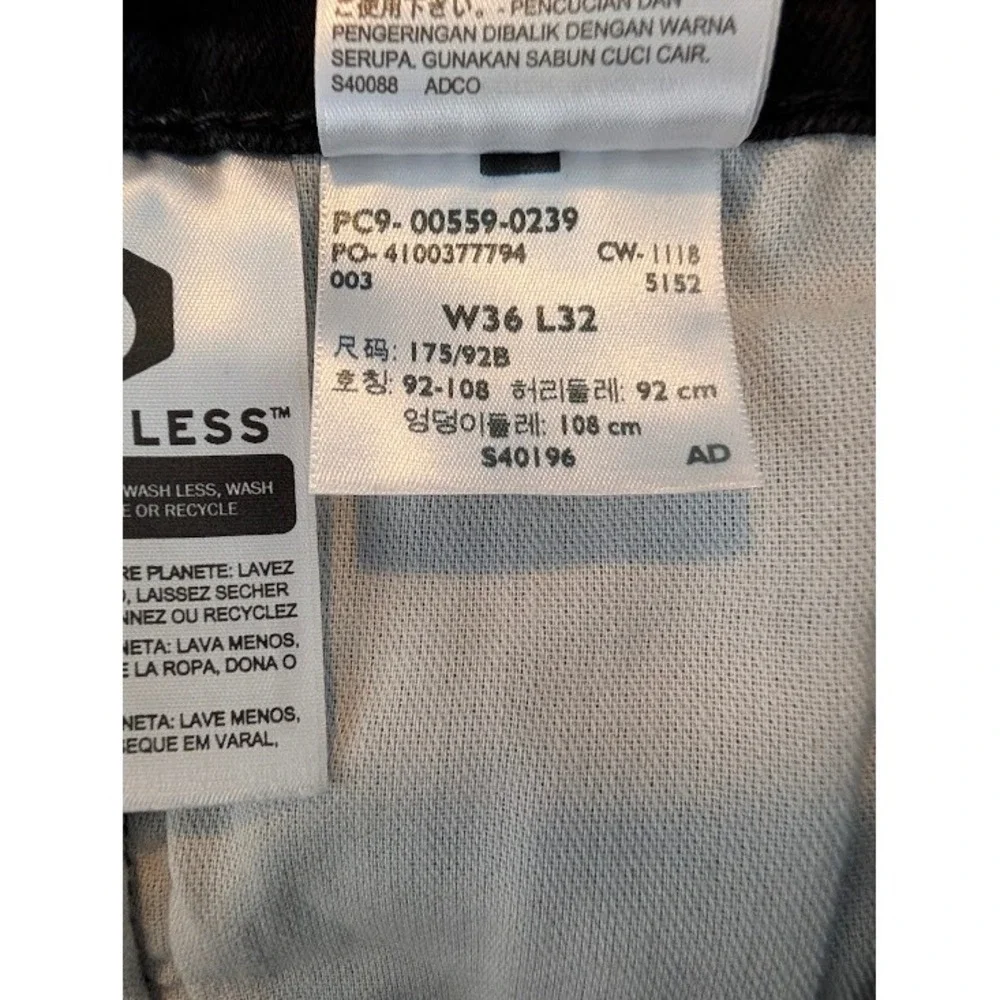 Levis 559 Relaxed Straight Jeans Mens 36x32 (36x30) Black‎ Tonal Stitch Stretch